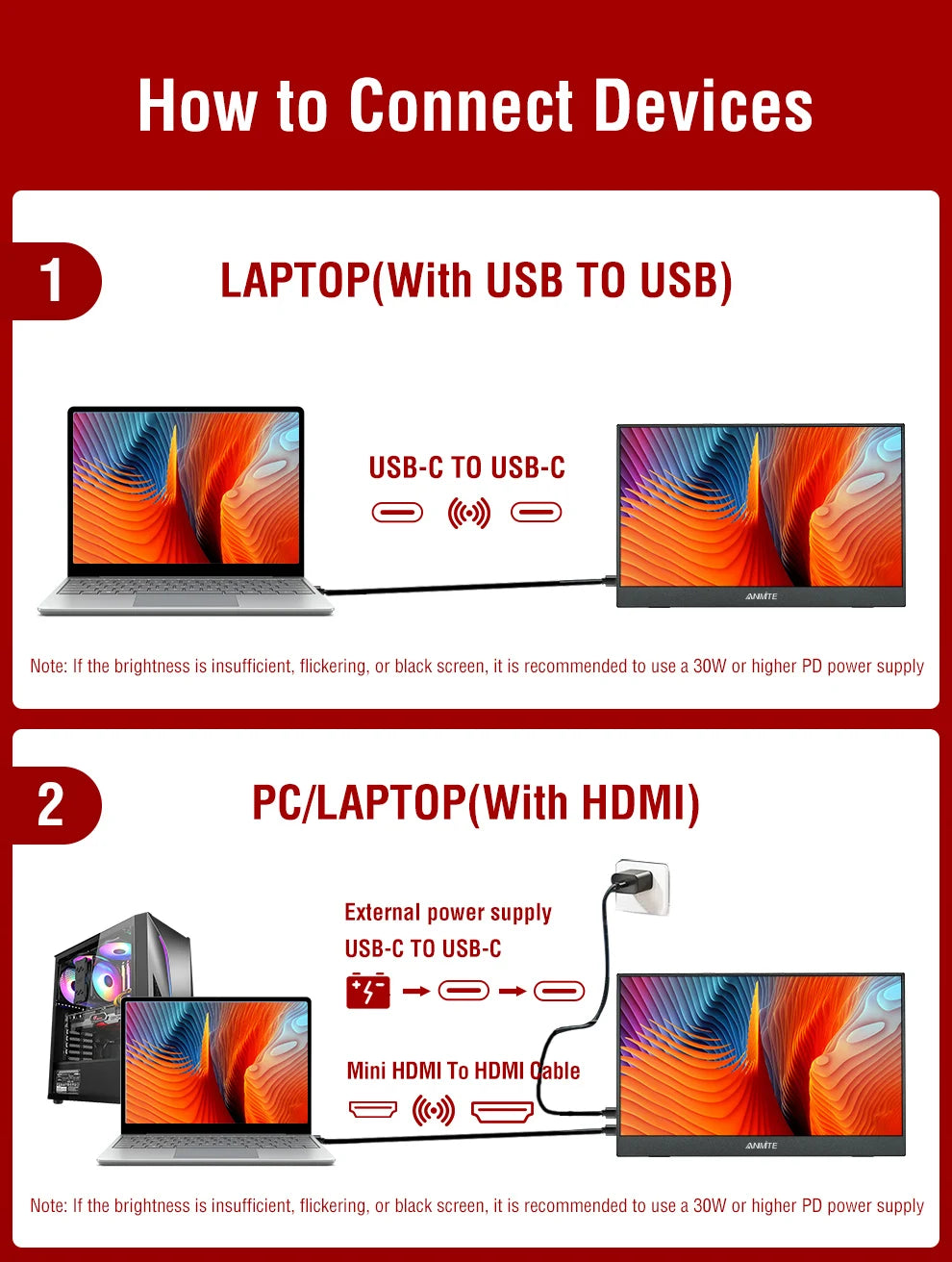 14 Inch Portable  Touch Monitor Non-touch optional 16:10 400cd/m2 Gaming Computer Expand Display For XBox PS4/5 Switch Loptop