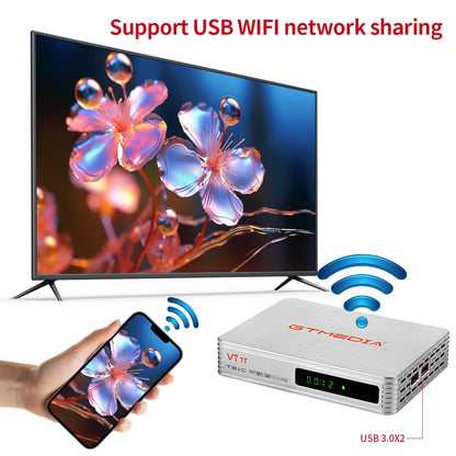 GTMEDIA V7 TT Ground Signal Receiver，1080P Full HD DVB-T/T2/DVB-C Signal TV Box With USB WIFI Decoder Support H.265 HEVC 10bit F