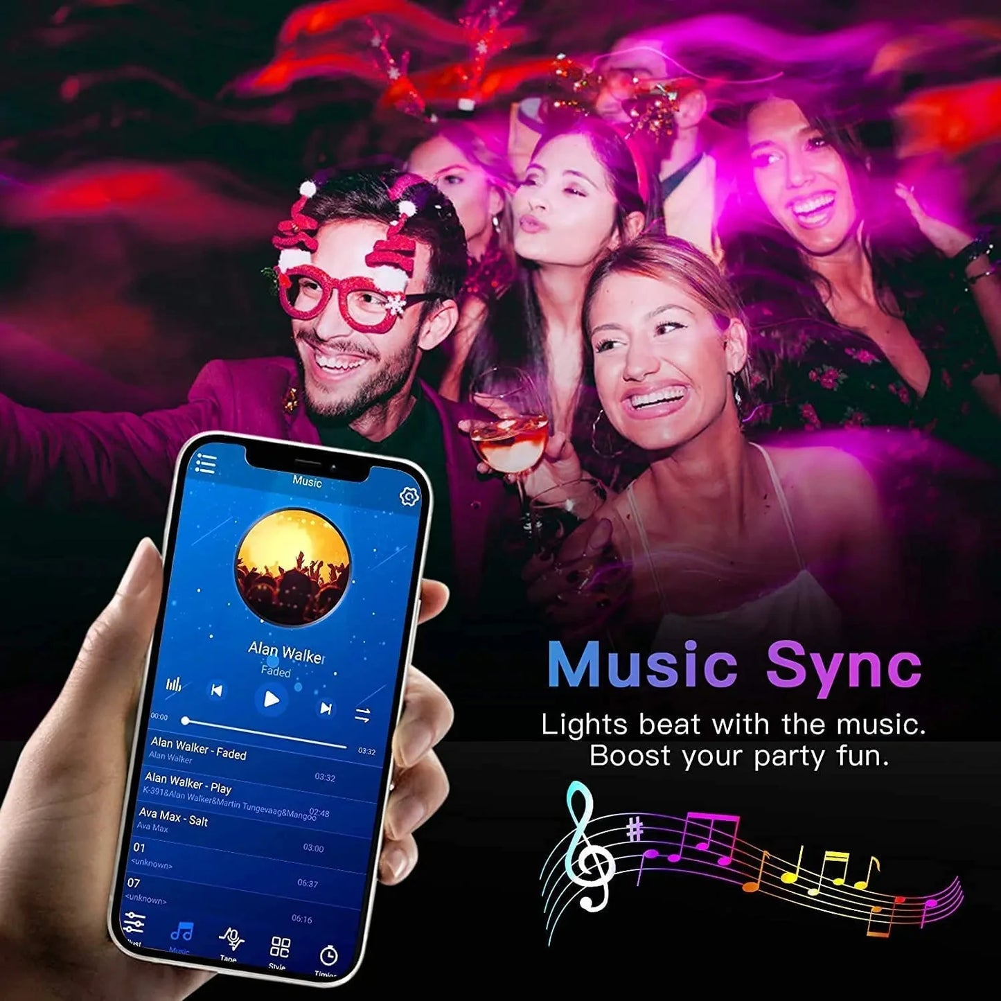 Bluetooth LED Lights Strip 5050 Smart APP Remote Control Flexible Diode Lamp RGB Tape Backlights Game Room Christmas Decoration