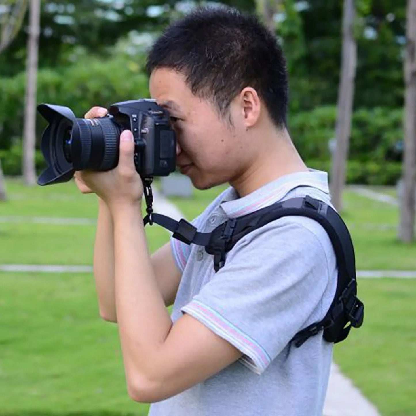 Camera Sling Strap with Safety Tether Adjustable and Comfortable Shoulder Belt for Outdoor Photography Camera