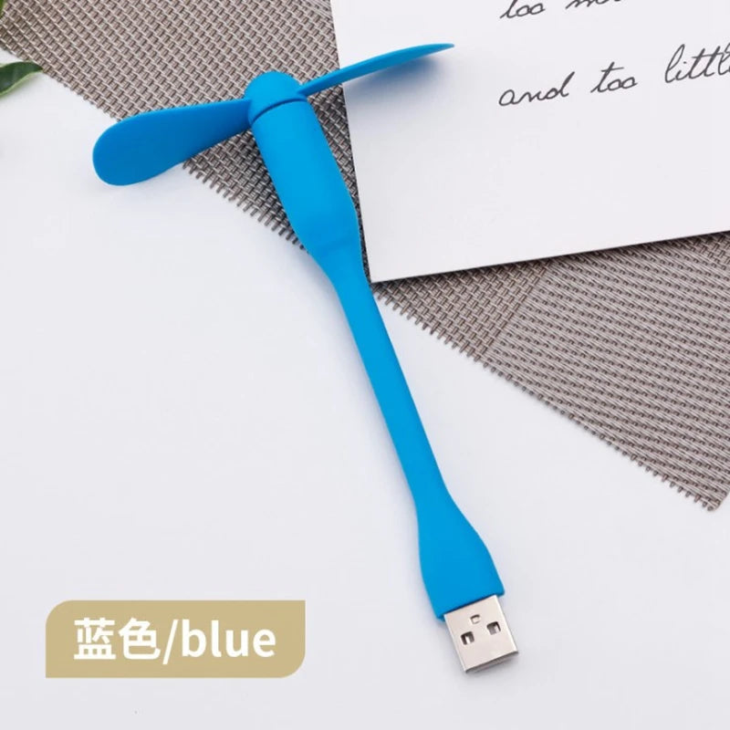 Mini USB Fan Flexible Bendable Cooling Fan For Power Bank Laptop PC AC Charger Portable Hand Fan Computer Summer Gadget