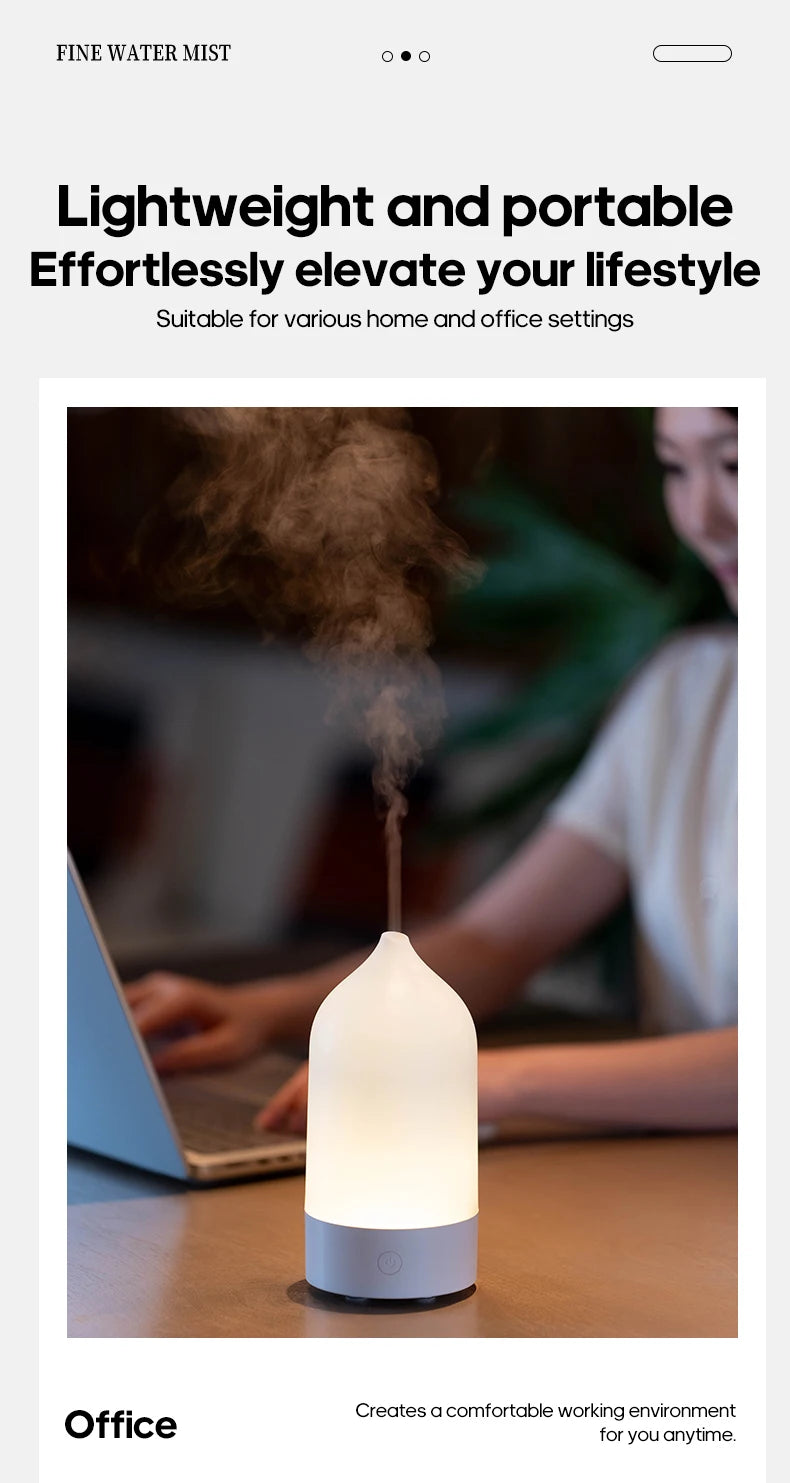 KINSCOTER New Aroma Diffuser 120ml Portable Silent Air Humidifier Colorful Night Light Essential Oil Diffuser for Room Home