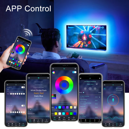 5V USB RGB COB LED Strip Light Bluetooth APP Control Music Sync 576LEDs/m High Density Flexible Ribbon RGB Tape TV Backlight