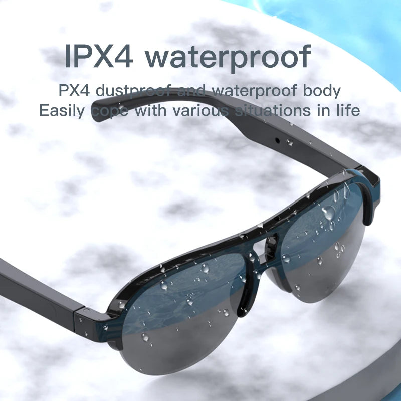 F08 Open-Ear Design Music & Calls Wireless Audio Eyewear Polarized Lenses Built-in Mic Semi-Rim Bluetooth Sunglasses