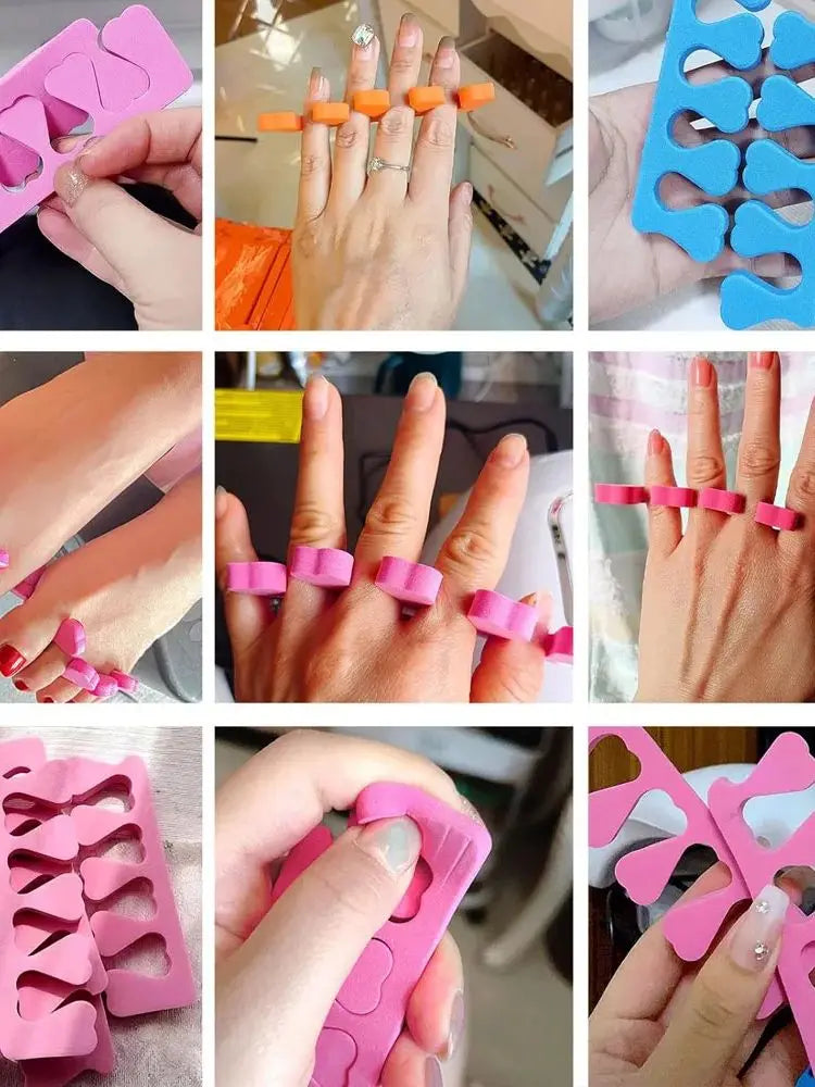 50 pairs Soft Toe Separators Fingers Foots Nail Art Tools Flexible Heart Design Nail Art Practice Manicure Pedicure Foot 2030