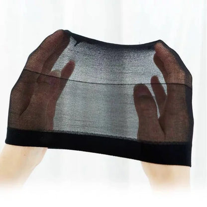 Ventilated Nylon Mesh Nude Stocking Wig Cap 12Pcs Stocking Wig Caps Stretch Mesh Caps Stocking Caps for Making Wigs Free Size
