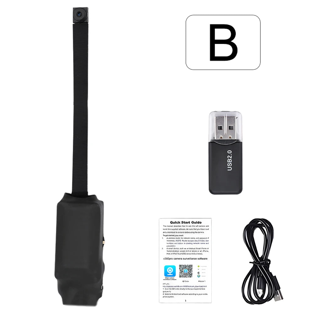 DIY HD 1080P WiFi Mini Camera Portable Video Recorder Micro Camcorder P2P Wireless Webcam Loop Recording Support Remote Viewing