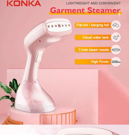 KONKA Handheld Garment Steamer 1500w Vertical Steam iron For Clothes Portable Home&Travel 15s Fast-Heat Home Appliance
