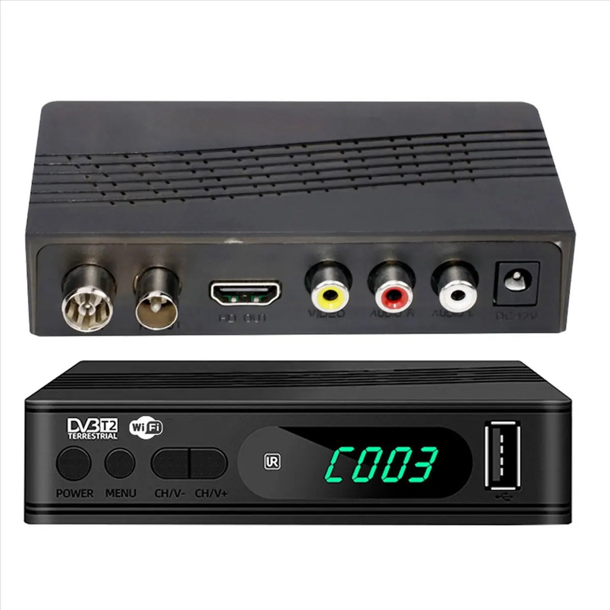 -Hearty DVB-T2 TV Tuner Terrestrial Satellite TV Receiver Digital TV Decoder HEVC DVBT2 H.264 HD TV Boxs USB Set Top Box EU Plug