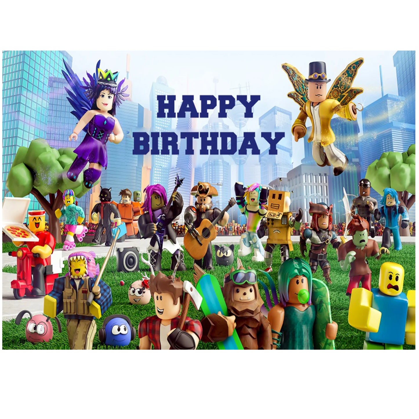 Roblox theme Game Shower Vinyl Hot Game Backdrop Cloth Kids Birthday Photo Background For Party Decoration Boys Backdrops