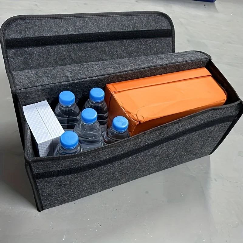 1-Pack Car Trunk Organizer: Foldable, ergonomic handle, for SUVs/sedans/trucks, durable fabric