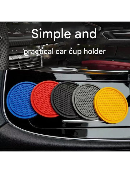 2 pcs Black Car Auto Cup Holder Anti Slip Insert Coasters Pads Interior Accessories For Most Cups Accessories