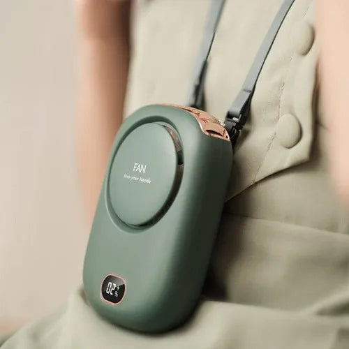 Customizable Portable Hanging Neck Fan Air Cooler Summer Waist Clip Fan Digital Display Mini Electric Fan Mute Neckband Fans