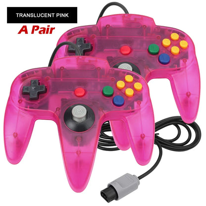 2PCS/Pair For N64 Controller Classic Wired Remote Control Gamepad Gaming Joystick Retro Video Game Joypad for N64 Console Access