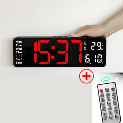 Smart Mute LED Electronic Wall Clock Modern Desk Clock Night Alarm Minimalist Thermometer Air Clock Home Decor For Living Room
