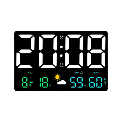 Smart Mute LED Electronic Wall Clock Modern Desk Clock Night Alarm Minimalist Thermometer Air Clock Home Decor For Living Room