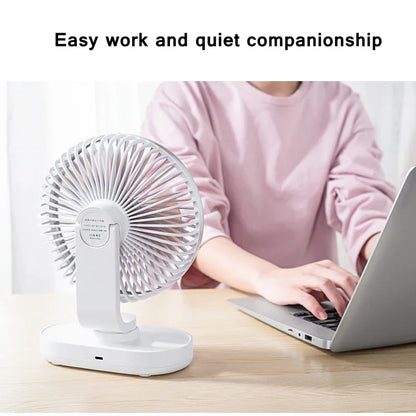 Electric USB Auto Rotation Desktop Fan 3600mAh Rechargeable Air Cooling Conditioner 4 Speed Wind Silent Portable for Home Office