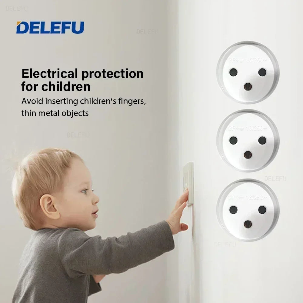 DELEFU White Retardant PC Israel USB Type C Fast Charging Wall Socket Light Tuya Wifi Smart Switch Sat TV Tel Doorbell Curtain