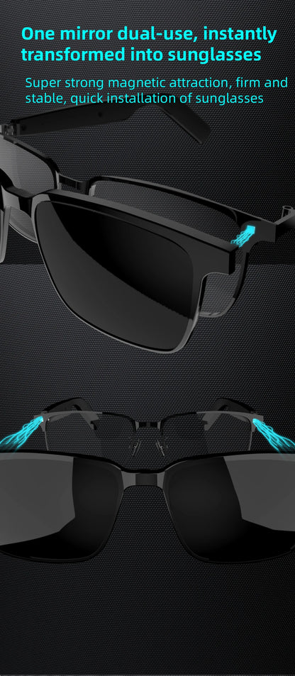 SG-20 Pro 2-in-1 TWS Daily Wear Smart Glasses Bluetooth Audio, Voice Assistant, Lightweight Design 9D