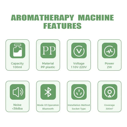 Fragrance Diffuser Coverage 300m³ Plug In Wall Waterless Essential Oil Diffuser Home Fragrance Smart Bluetooth Scent Air Machine