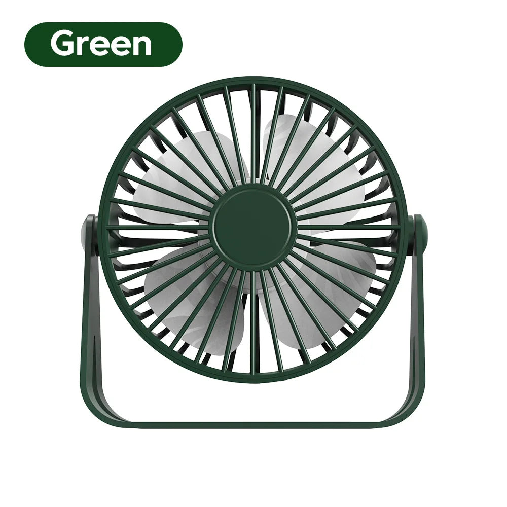 Mini USB Desktop Fan Lightweight Adjustable Summer Silent Electric Fans For Home Office Student Dormitory Outdoor Camping Travel
