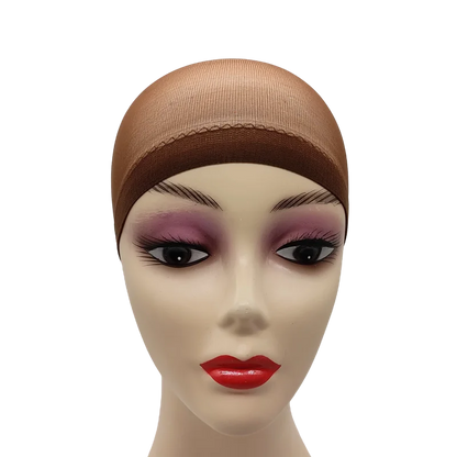 2pcs/Bag Top Stocking Wig Cap Hair Net For Weave Hair Wig Nets Black Brown Stretch Mesh Wig Cap For Making Wigs