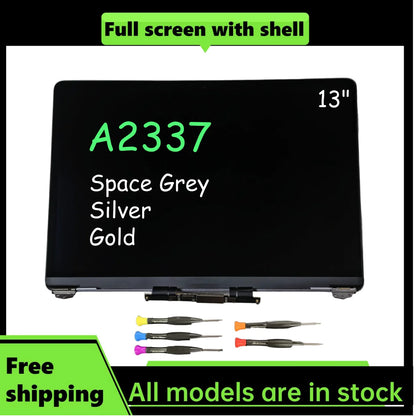 Grey/Silver/Gold  New Replacement For Macbook Air A2337 13.3" 2560 x 1600 Full LCD Screen Complete Assembly EMC3598 MGN63 MGN73