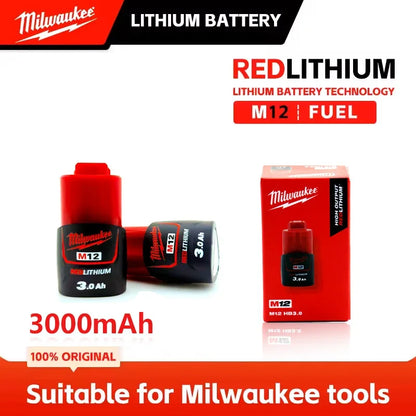 Original Milwaukee M12 battery 12V  3AH, M12HB2, M12HB3 M12-18FC charger 48-11-2402 48-11-2411 Milwaukee power tool battery