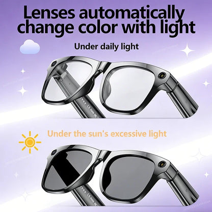 Xiaomi 4K AI Camera Glasses 800MP Multifunctional Photochromic Smart Glasses Bluetooth Calling Photo Video Music Translation New