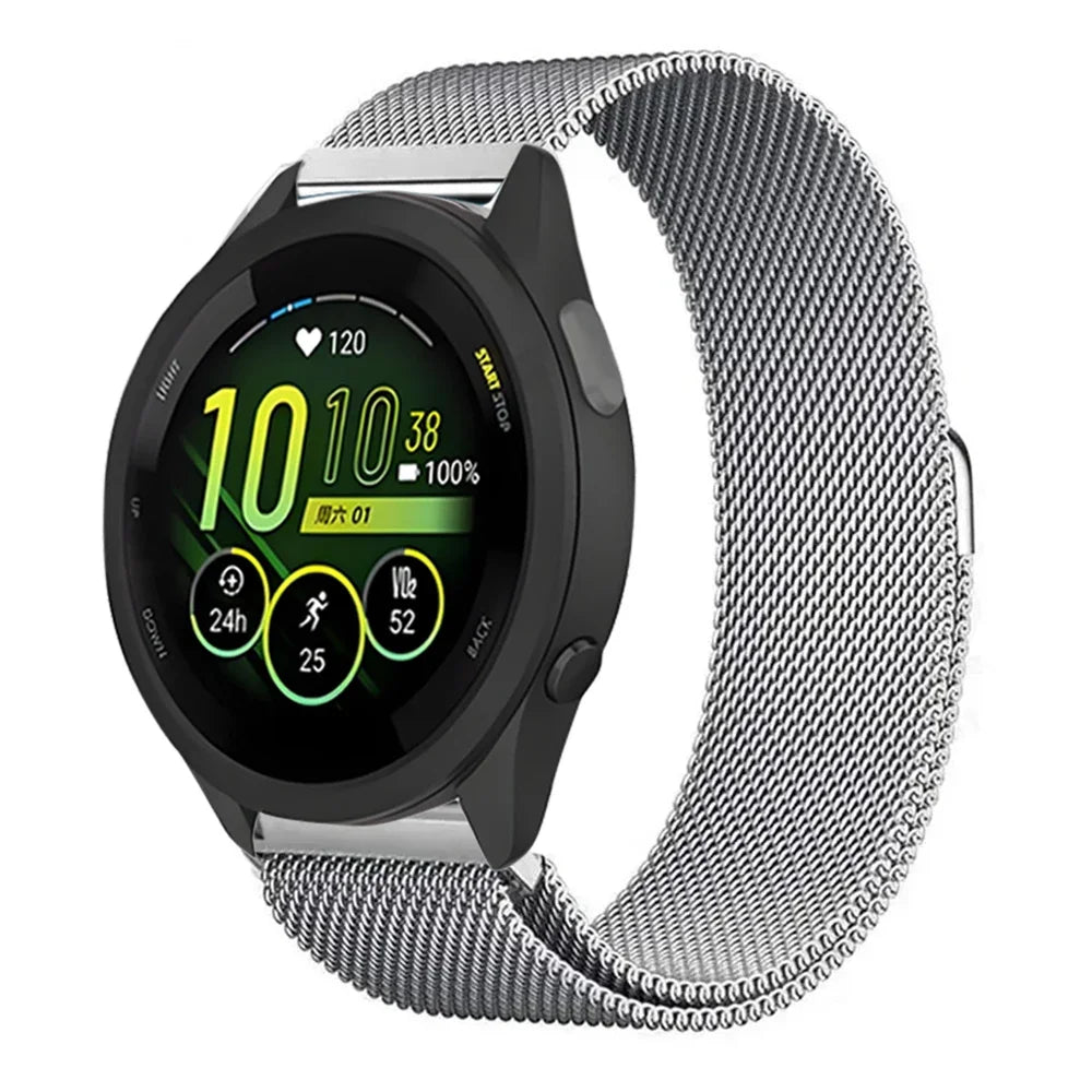 20mm 22mm Magnetic Milanese Strap for Garmin Forerunner165 55 645 265 965 255/Active 5/Vivoactive Comfortabe Band Garmin Venu 3