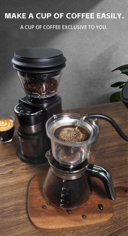 HiBREW Coffee Mill Automatic Electric Coffee Grinder with 31 Gears for Espresso American Coffee Pour Over Visual Bean Storage G3