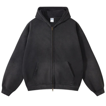 VIPReAlr2025 Winter Hoodie Retro Harajuku Fashion Washed Cotton 380GSM Pullover Sweatshirt Y2K RE Alr