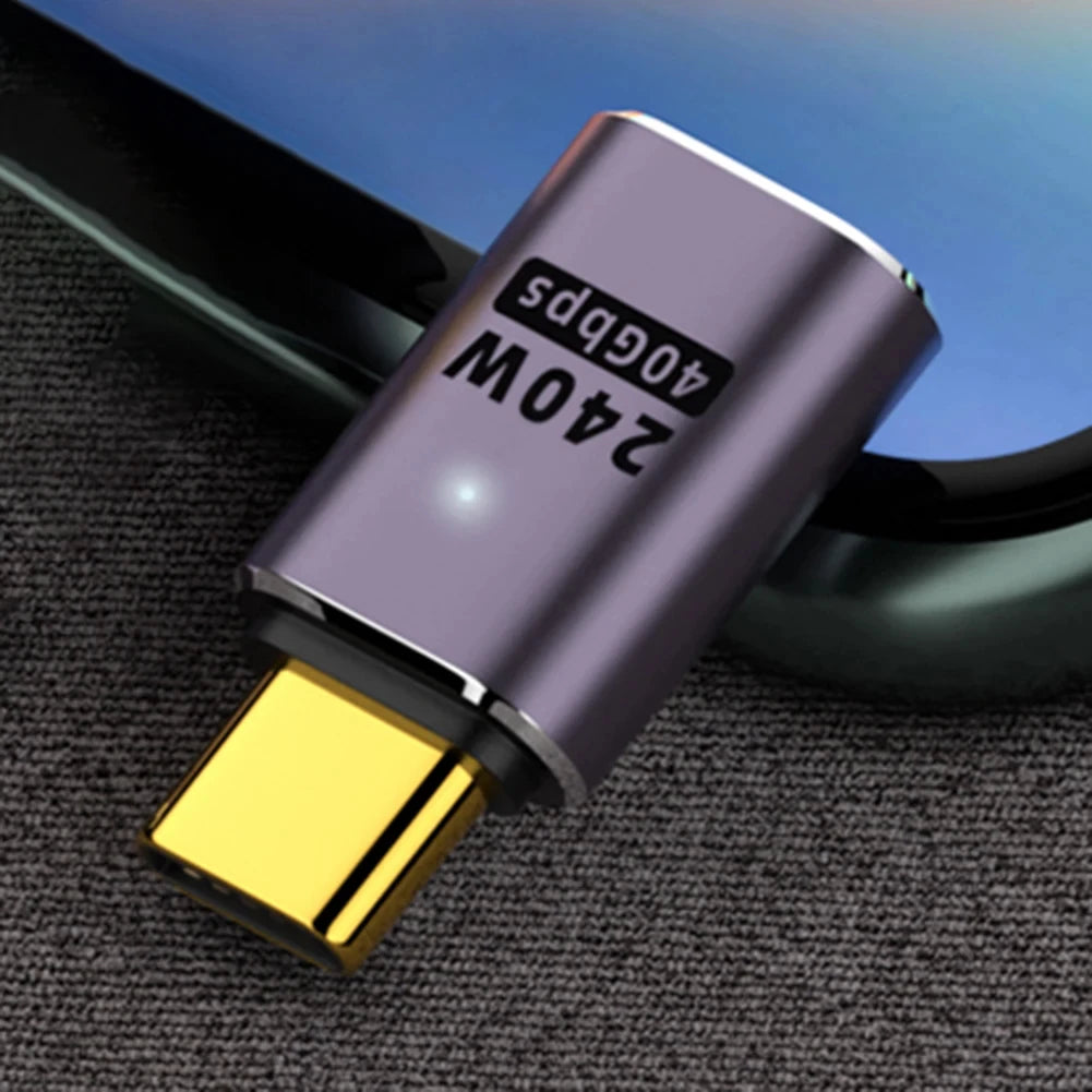 5A Type-C OTG Adapter 240W Fast Charging Data Converter USB4.0 40Gbps Support 8K 60Hz USB C 90/180 Degree Elbow Adapter
