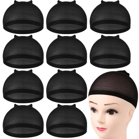 10pcs nylon wig cap stockings elastic wig cap black, brown, light brown