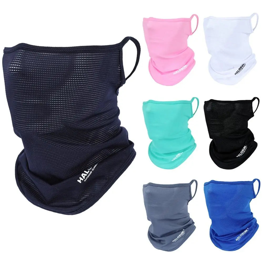 Full Face Mask Balaclava Breathable Sun UV Protection Summer Ice Silk Sun Protection Bike Mask Motorcycle Scarf Neck Gaiter