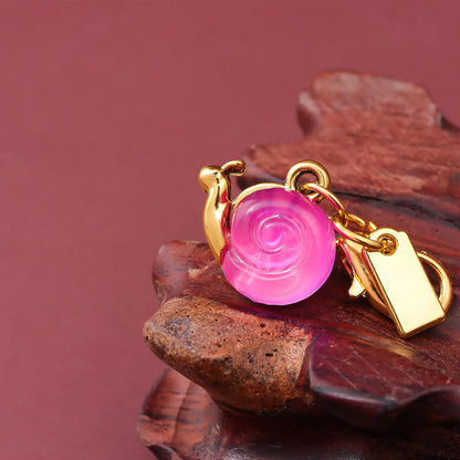Pink Small Snail Bag Pendant Keychain Creative Cute Animal Charms Fashion Accessory for Women School Students Mother's Day Gift