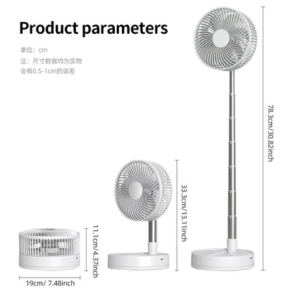 KASYDoFF Portable Oscillating Desk Fan, 8-Inch＆ 5400mAh USB Battery Operated Fan with 4 Speed Strong Airflow Foldable Personal