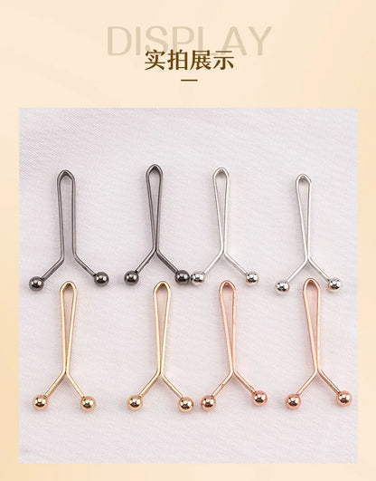 10pcs Invisible Metal Waist Clips Adjustable Button Clips for Jeans and Clothes Tightener with Hidden Design