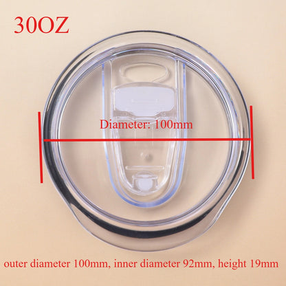 12oz 16oz 20oz 30oz Slim Straight Cup Push Lid Sealed Leak-proof Transparent Slide Lid Simple Car Cup Lid Wholesale Tapa De Taza