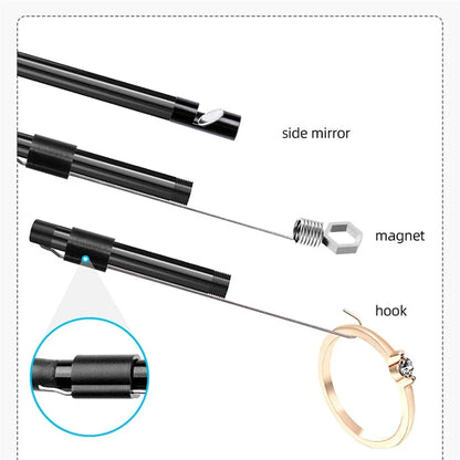 KERUI Industrial Borescope, 3 in 1 Endoscope Camera with 6 LEDs, Type C,IP67 Waterproof, OTG Mini Camera for Pipeline Inspection