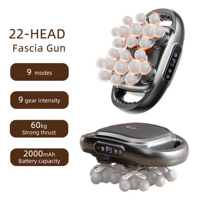 22-Head Fascia Gun High-Frequency Vibration Body Massage Gun Back and Waist Massager Neck Shoulder Massager Muscle masajeador