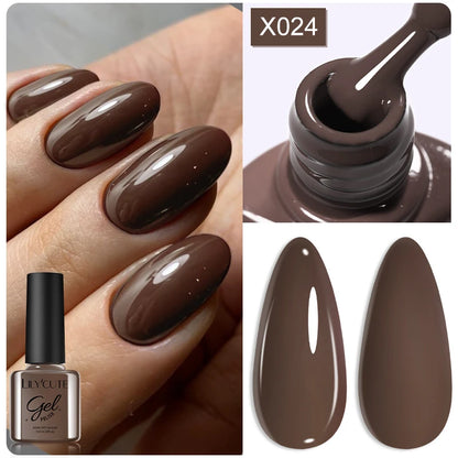 LILYCUTE 7ml Brown Red Purple Nail Gel Polish Coffee Color Series Semi Permanent UV Gel Soak off Nail Gel Varnishes For Nail Art