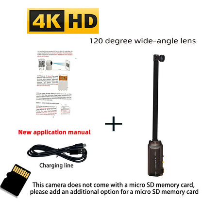 Upgraded version, 4K HD mini WiFi camera, supports remote viewing, motion detection, home nanny style DIY camera
