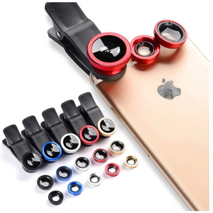 1 Set 3In1 Mobile Phone Fish Eye+Wide Angle+Macro Lightweight Camera Lens For Universal Cell Phone