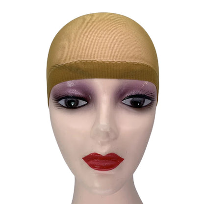 2pcs/Bag Top Stocking Wig Cap Hair Net For Weave Hair Wig Nets Black Brown Stretch Mesh Wig Cap For Making Wigs