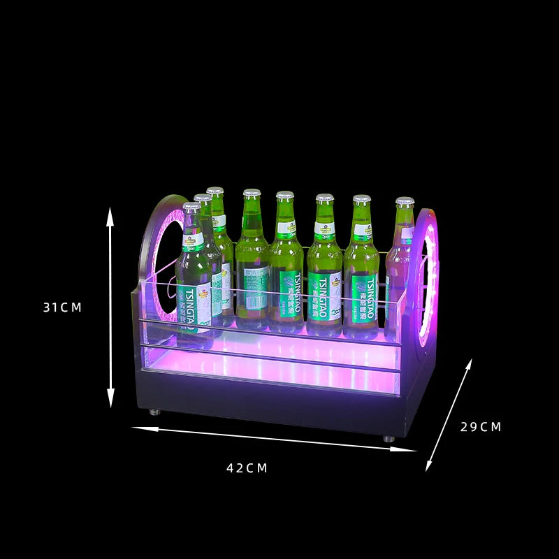  LED Glowing Ice Bucket with Unique Circular Light - Effects Design, Ideal for Bars  KTVs,Enhancing Party Atmosphere
