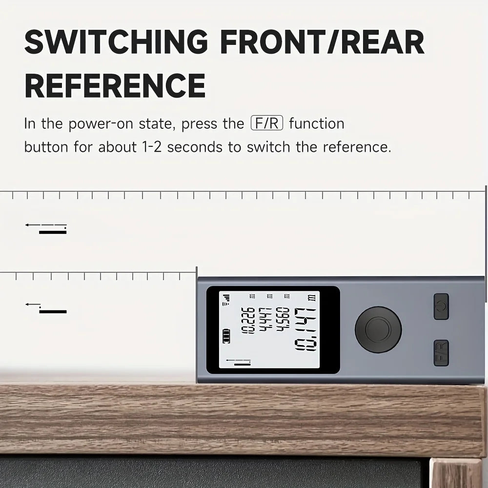 Mini Size Laser Distance Meter with USB Rechargeable Measurement Pythagoras Area Volume Measurement M/FT/IN Unit Swi