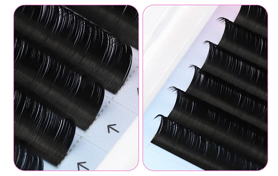 Rujade All Sizes 6-20mm Individual Eyelash Extension Matte Black Premium Russian Volume Eyelash Handmade Faux Mink Lashes Cilias