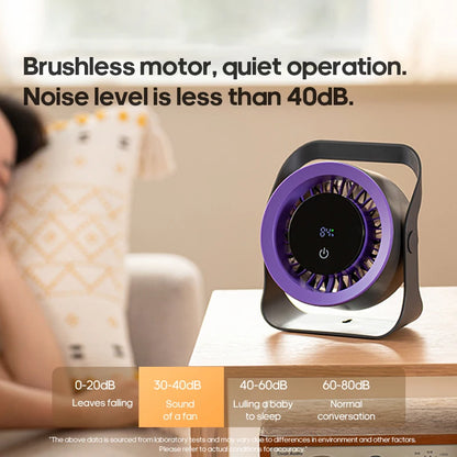 4000mAh Outdoor Desktop Fan Angle Adjustable 100 Speeds Wall Mount Portable Fan With Remote Control and Touch Screen Cooling Fan