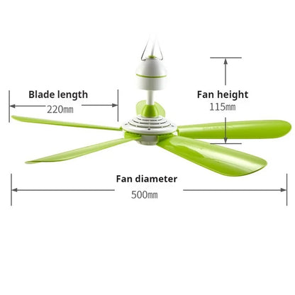 Silent 5 Leaves Ceiling Canopy fan with 1.8m switch Hanging Fan for Camping Bed Dormitory Tent 220V